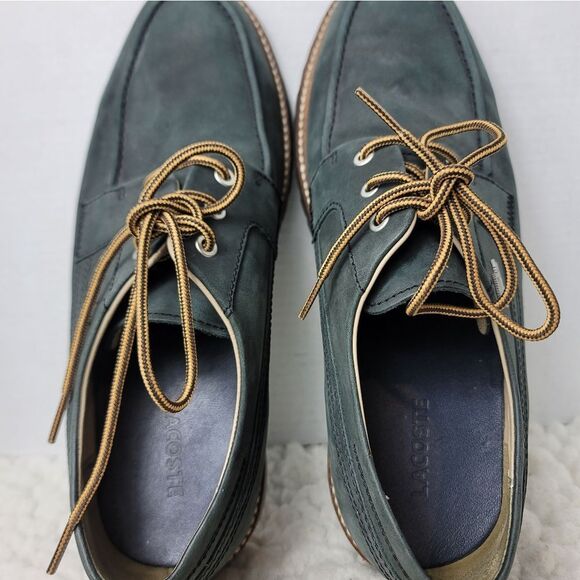 Lacoste Marceau Low 2 SRM LTH Mens Size 12 Golf Spikless Boat Gray Leather Shoe - Picture 10 of 11